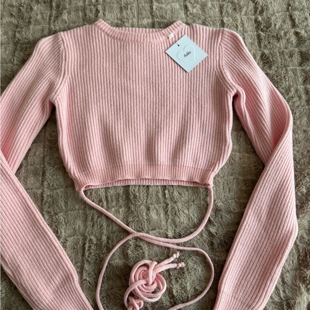 Adika Soft Pink Ribbed Crop Top